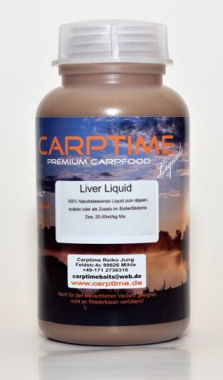 Carptime Liver Liquid in der Produktflasche